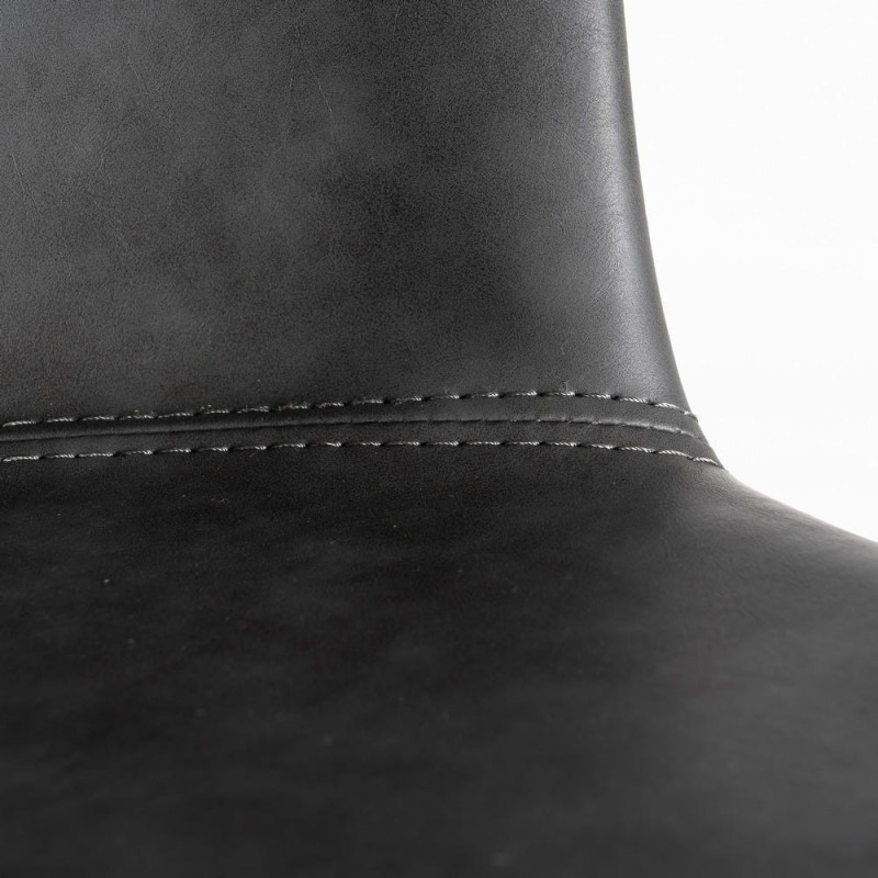 Tabouret de bar industriel en Polyuréthane Noir Métal Noir Polypropylène Goyali (Lot de 2) - 9