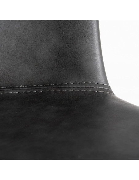 Tabouret de bar industriel en Polyuréthane Noir Métal Noir Polypropylène Goyali (Lot de 2) - 9