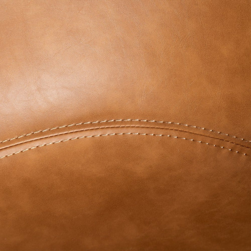 Fauteuil de table industriel Coque en Polyuréthane Marron camel Métal Noir Polypropylène Tiyora (Lot de 2) - 8