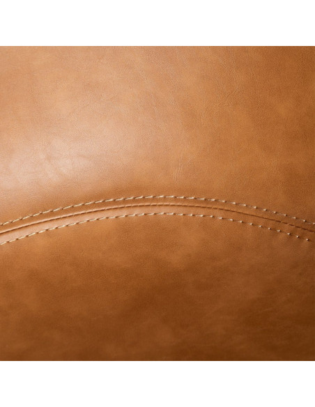 Fauteuil de table industriel Coque en Polyuréthane Marron camel Métal Noir Polypropylène Tiyora (Lot de 2) - 8