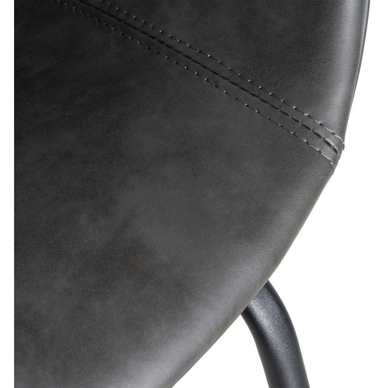 Fauteuil de table industriel Coque en Polyuréthane Noir Métal Noir Polypropylène Tiyora (Lot de 2) - 10