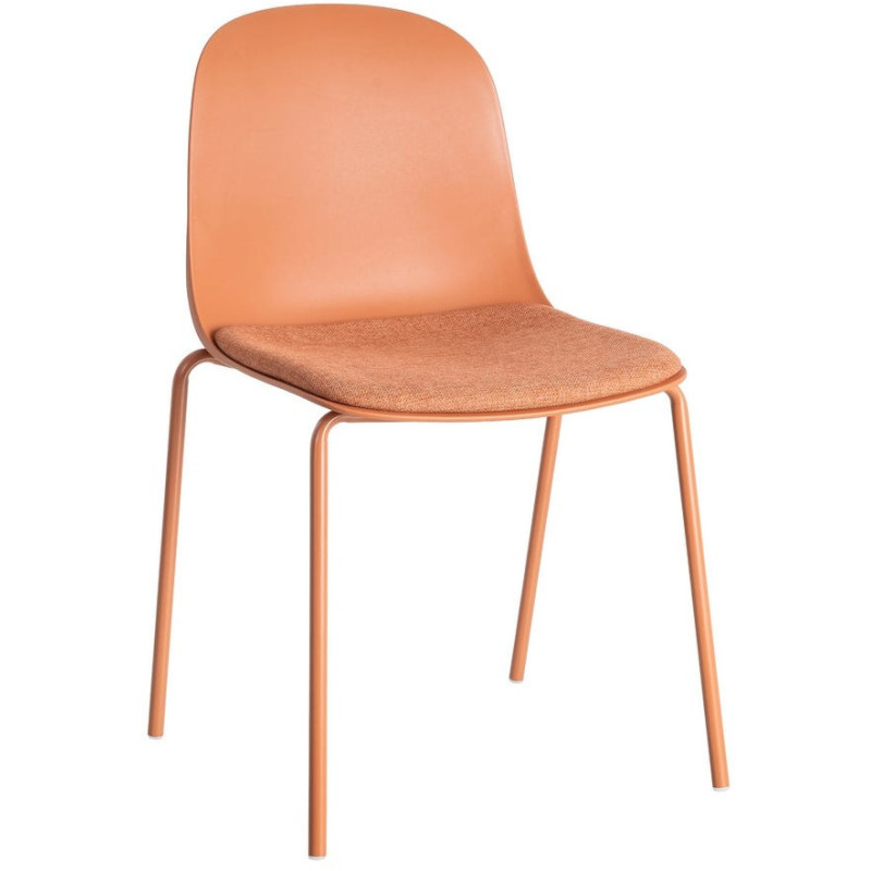 Chaise design moderne en Tissu Polypropylène Métal Terracotta Lunara (Lot de 4) - 1