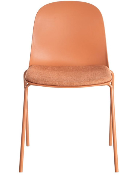 Chaise design moderne en Tissu Polypropylène Métal Terracotta Lunara (Lot de 4) - 3