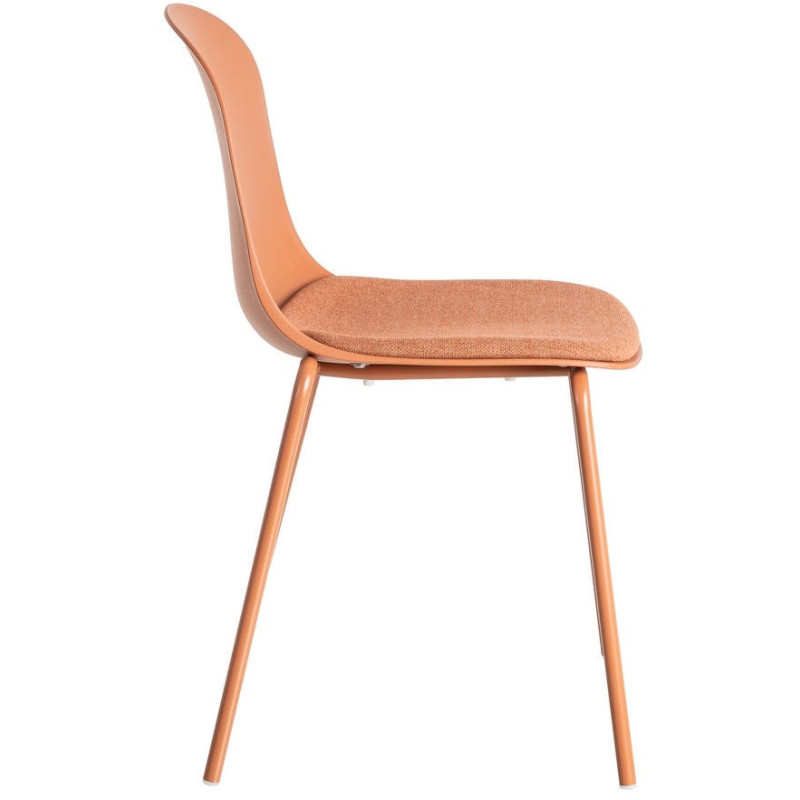 Chaise design moderne en Tissu Polypropylène Métal Terracotta Lunara (Lot de 4) - 4