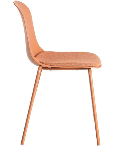 Chaise design moderne en Tissu Polypropylène Métal Terracotta Lunara (Lot de 4) - 4