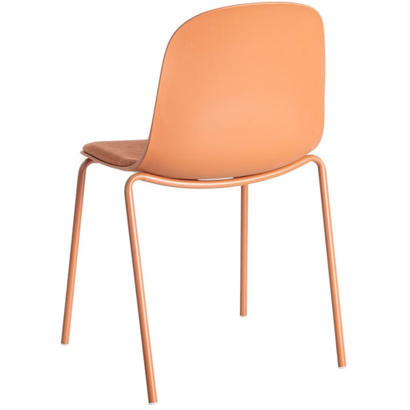 Chaise design moderne en Tissu Polypropylène Métal Terracotta Lunara (Lot de 4) - 5