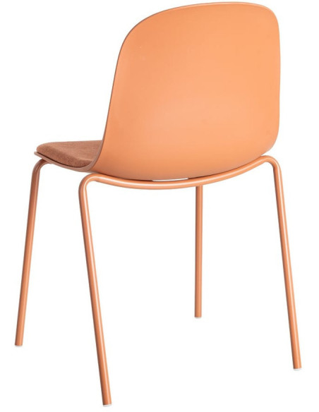 Chaise design moderne en Tissu Polypropylène Métal Terracotta Lunara (Lot de 4) - 5