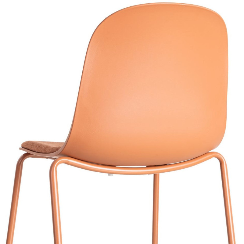 Chaise design moderne en Tissu Polypropylène Métal Terracotta Lunara (Lot de 4) - 6