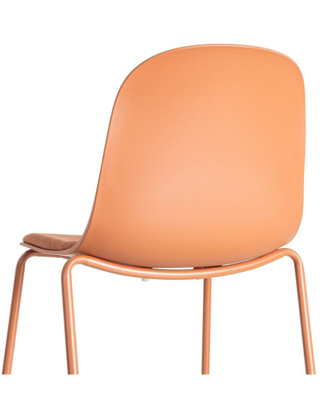 Chaise design moderne en Tissu Polypropylène Métal Terracotta Lunara (Lot de 4) - 6