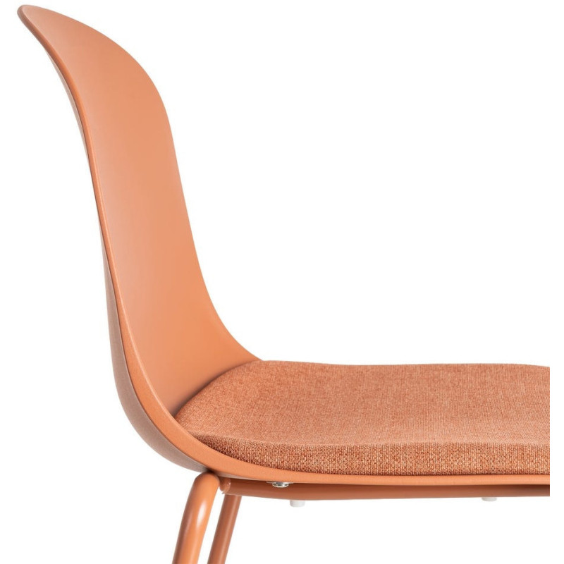 Chaise design moderne en Tissu Polypropylène Métal Terracotta Lunara (Lot de 4) - 7
