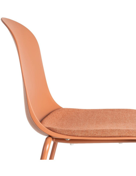 Chaise design moderne en Tissu Polypropylène Métal Terracotta Lunara (Lot de 4) - 7