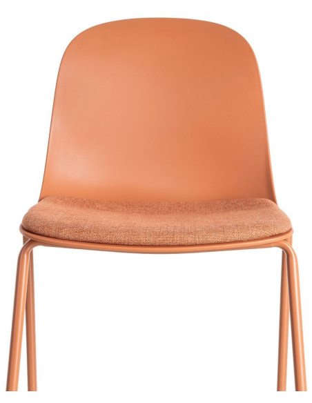 Chaise design moderne en Tissu Polypropylène Métal Terracotta Lunara (Lot de 4) - 8