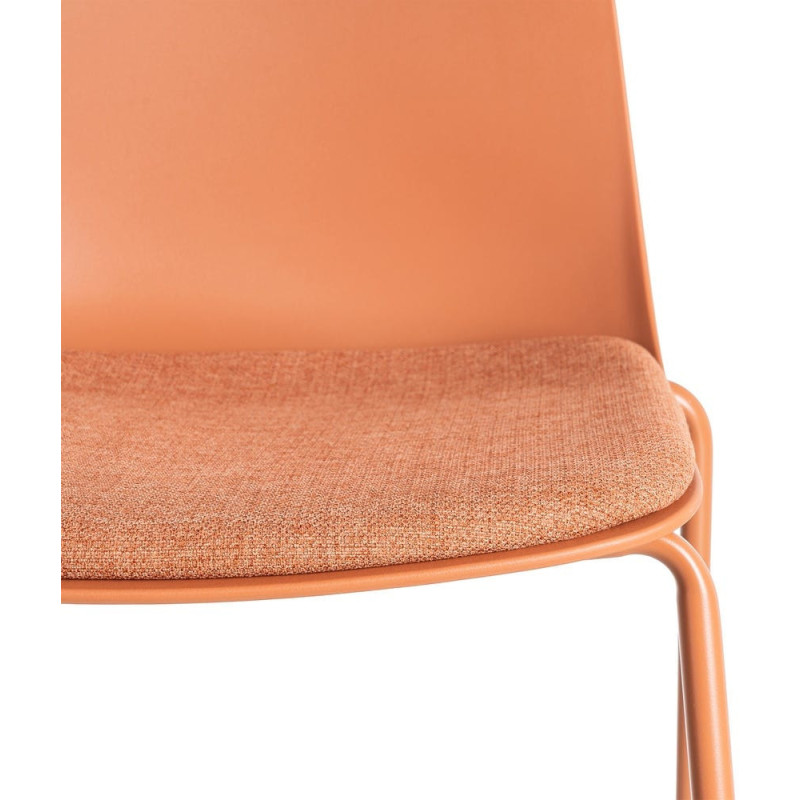 Chaise design moderne en Tissu Polypropylène Métal Terracotta Lunara (Lot de 4) - 9