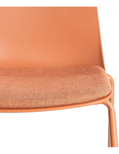 Chaise design moderne en Tissu Polypropylène Métal Terracotta Lunara (Lot de 4) - 9
