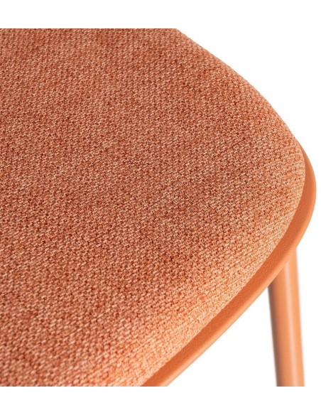 Chaise design moderne en Tissu Polypropylène Métal Terracotta Lunara (Lot de 4) - 10