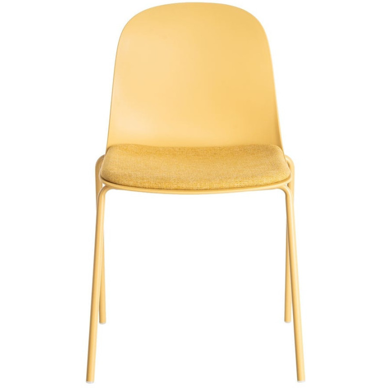 Chaise design moderne en Tissu Polypropylène Métal Jaune Lunara (Lot de 4) - 3
