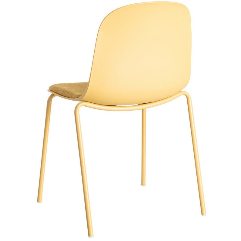 Chaise design moderne en Tissu Polypropylène Métal Jaune Lunara (Lot de 4) - 5