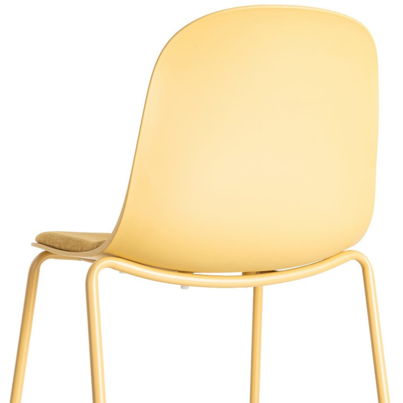 Chaise design moderne en Tissu Polypropylène Métal Jaune Lunara (Lot de 4) - 6