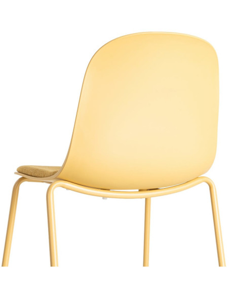 Chaise design moderne en Tissu Polypropylène Métal Jaune Lunara (Lot de 4) - 6