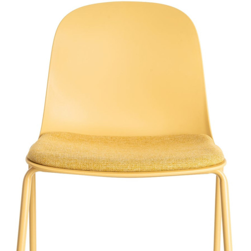 Chaise design moderne en Tissu Polypropylène Métal Jaune Lunara (Lot de 4) - 8