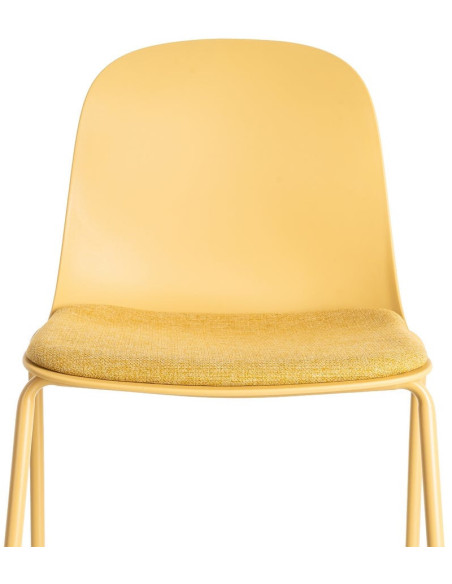 Chaise design moderne en Tissu Polypropylène Métal Jaune Lunara (Lot de 4) - 8