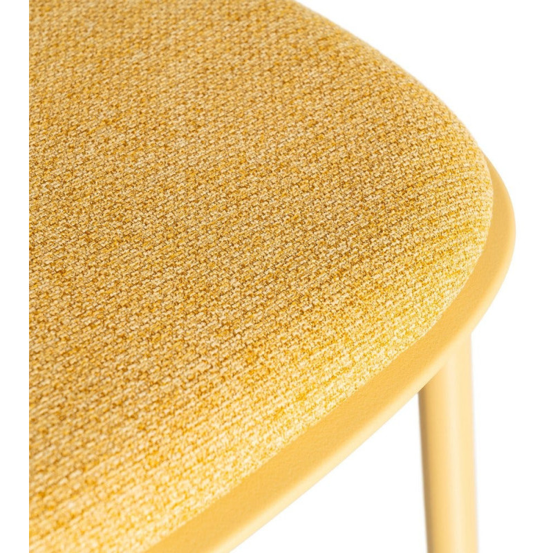 Chaise design moderne en Tissu Polypropylène Métal Jaune Lunara (Lot de 4) - 10