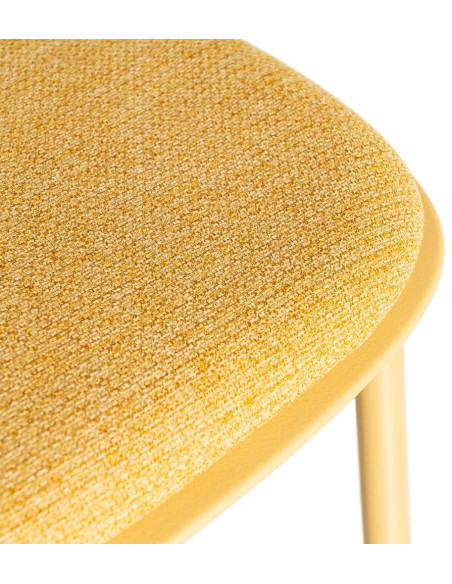 Chaise design moderne en Tissu Polypropylène Métal Jaune Lunara (Lot de 4) - 10