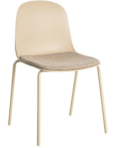 Chaise design moderne en Tissu Polypropylène Métal Beige Lunara (Lot de 4) - 1