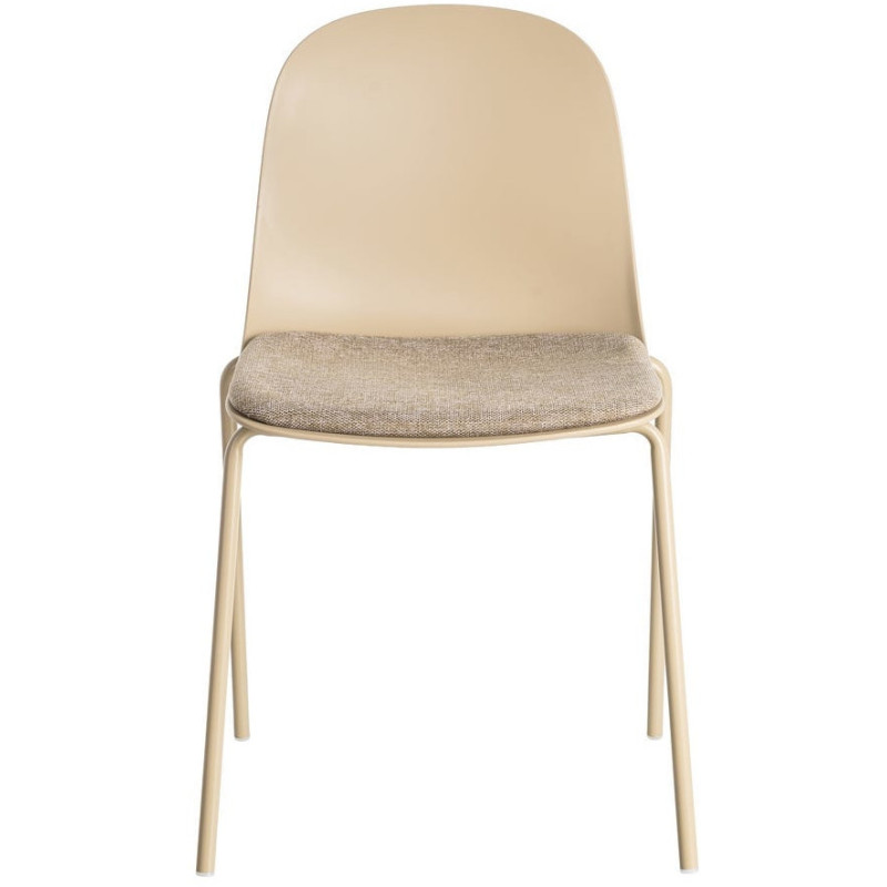Chaise design moderne en Tissu Polypropylène Métal Beige Lunara (Lot de 4) - 3