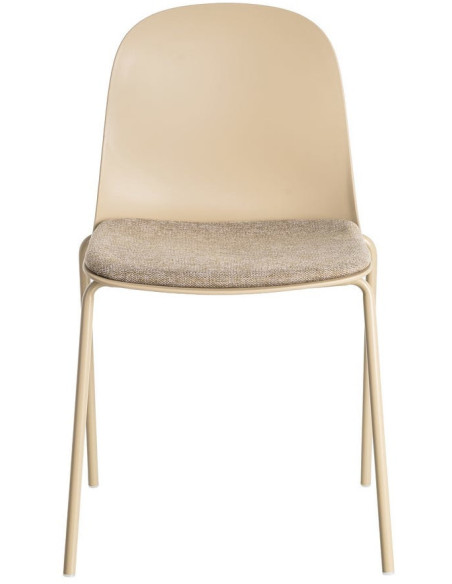 Chaise design moderne en Tissu Polypropylène Métal Beige Lunara (Lot de 4) - 3