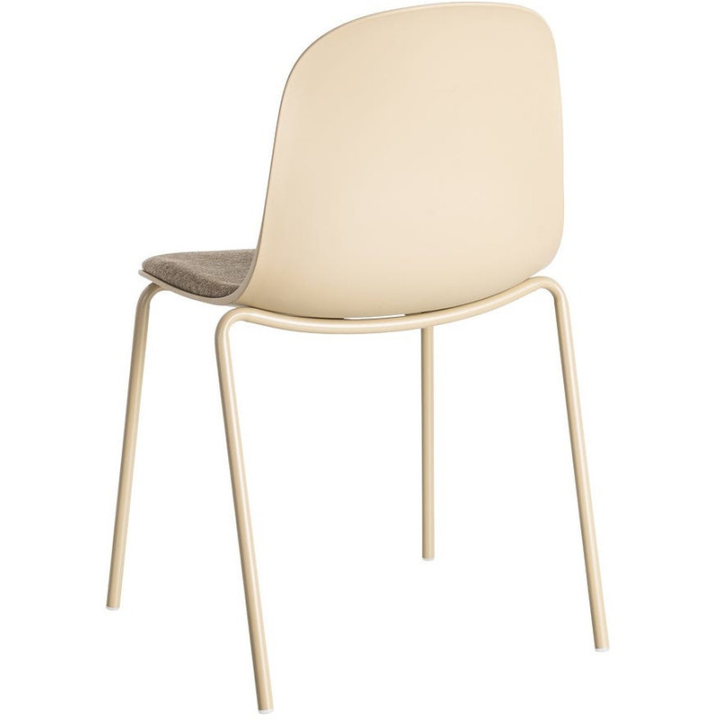 Chaise design moderne en Tissu Polypropylène Métal Beige Lunara (Lot de 4) - 5