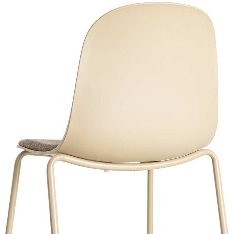 Chaise design moderne en Tissu Polypropylène Métal Beige Lunara (Lot de 4) - 6