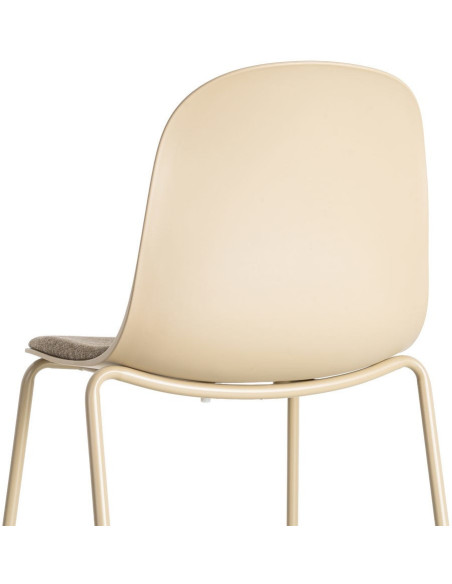 Chaise design moderne en Tissu Polypropylène Métal Beige Lunara (Lot de 4) - 6