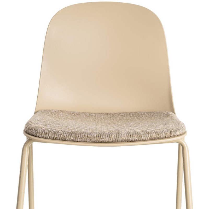 Chaise design moderne en Tissu Polypropylène Métal Beige Lunara (Lot de 4) - 8