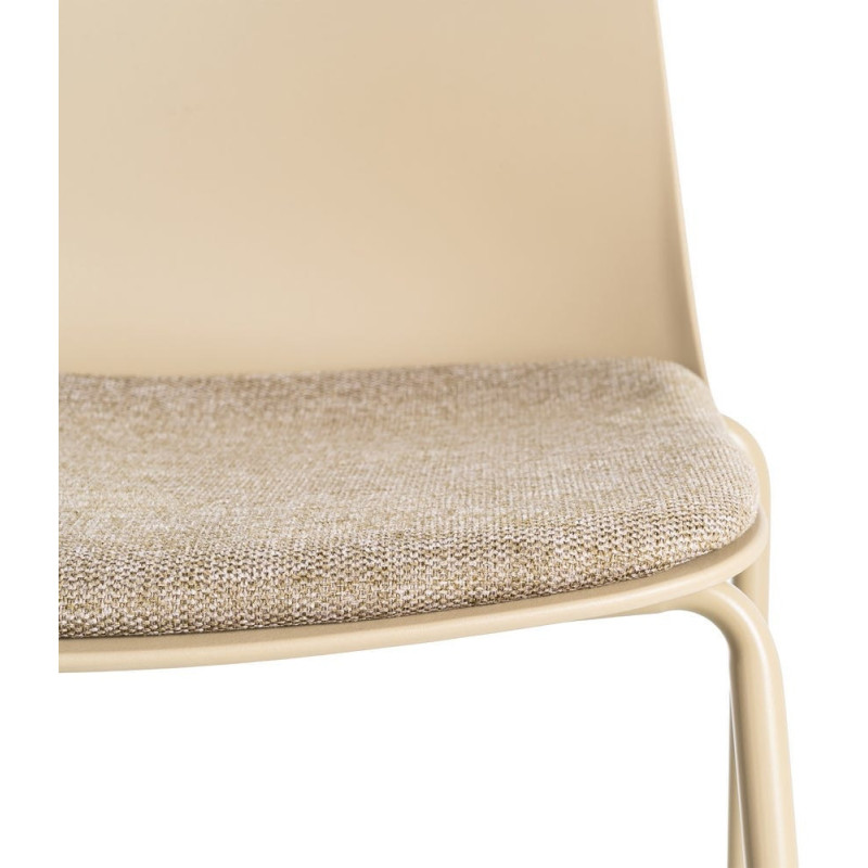 Chaise design moderne en Tissu Polypropylène Métal Beige Lunara (Lot de 4) - 9