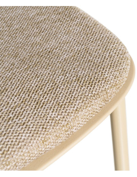 Chaise design moderne en Tissu Polypropylène Métal Beige Lunara (Lot de 4) - 10