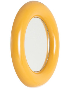 Petit Miroir mural moderne Rond 64x64 en Métal Jaune moutarde Dalura - 1