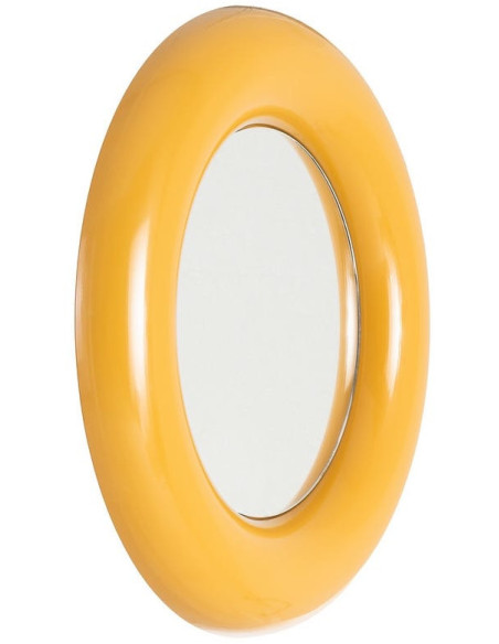 Petit Miroir mural moderne Rond 64x64 en Métal Jaune moutarde Dalura - 1