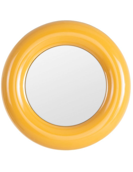 Petit Miroir mural moderne Rond 64x64 en Métal Jaune moutarde Dalura - 3