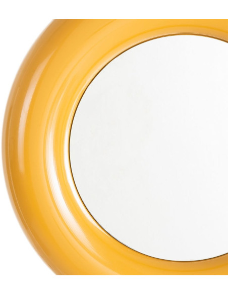 Petit Miroir mural moderne Rond 64x64 en Métal Jaune moutarde Dalura - 4