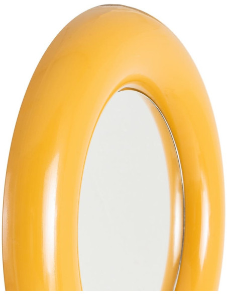 Petit Miroir mural moderne Rond 64x64 en Métal Jaune moutarde Dalura - 5
