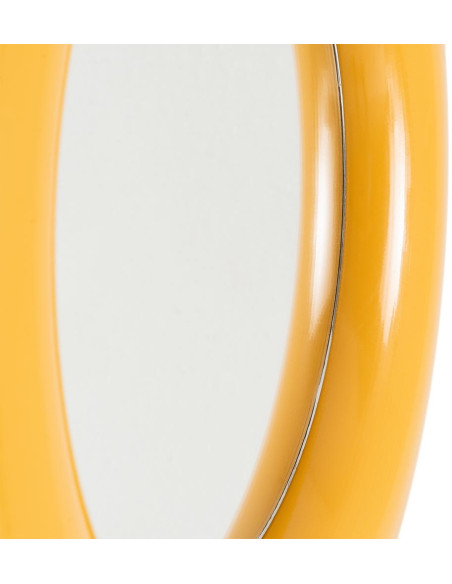 Petit Miroir mural moderne Rond 64x64 en Métal Jaune moutarde Dalura - 6