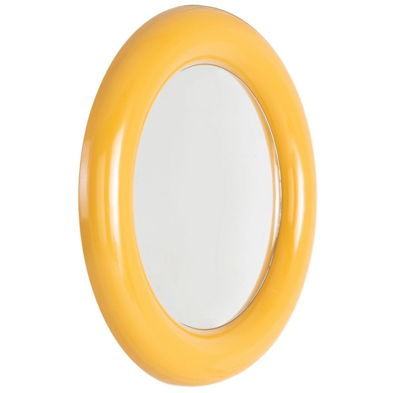 Miroir mural moderne Rond 79x79 en Métal Jaune moutarde Dalura - 1