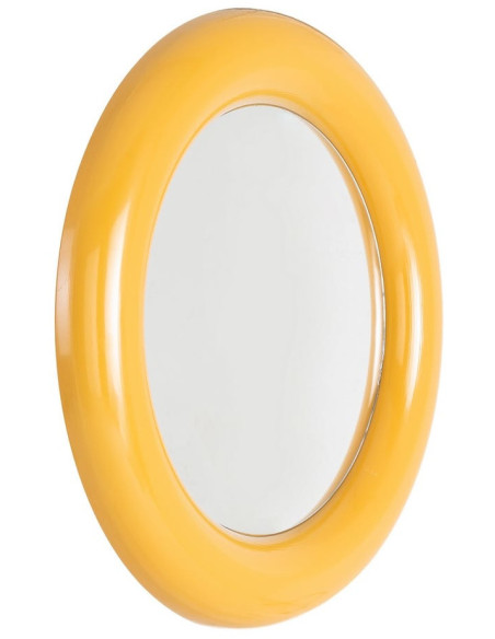 Miroir mural moderne Rond 79x79 en Métal Jaune moutarde Dalura - 1
