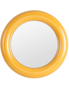 Miroir mural moderne Rond 79x79 en Métal Jaune moutarde Dalura Ixia - 2