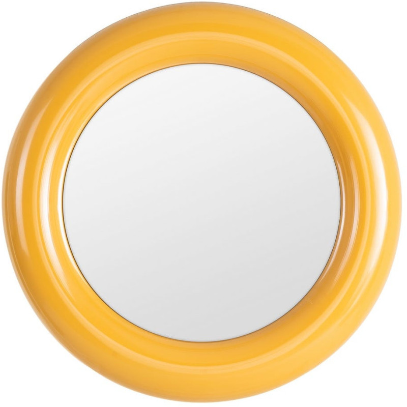 Miroir mural moderne Rond 79x79 en Métal Jaune moutarde Dalura - 2