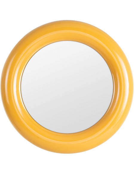 Miroir mural moderne Rond 79x79 en Métal Jaune moutarde Dalura - 2