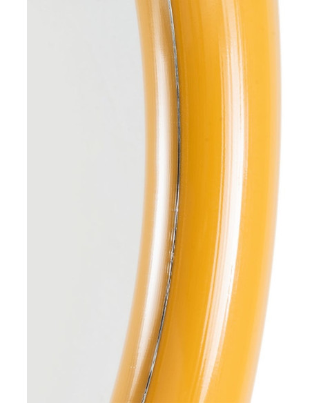 Miroir mural moderne Rond 79x79 en Métal Jaune moutarde Dalura - 6