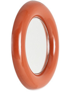 Petit Miroir mural moderne Rond 64x64 Dalura en Métal Rouge brique - 1