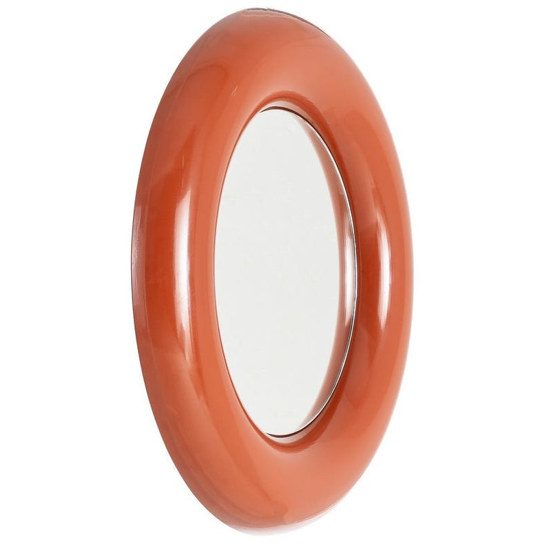 Petit Miroir mural moderne Rond 64x64 Dalura en Métal Rouge brique - 1